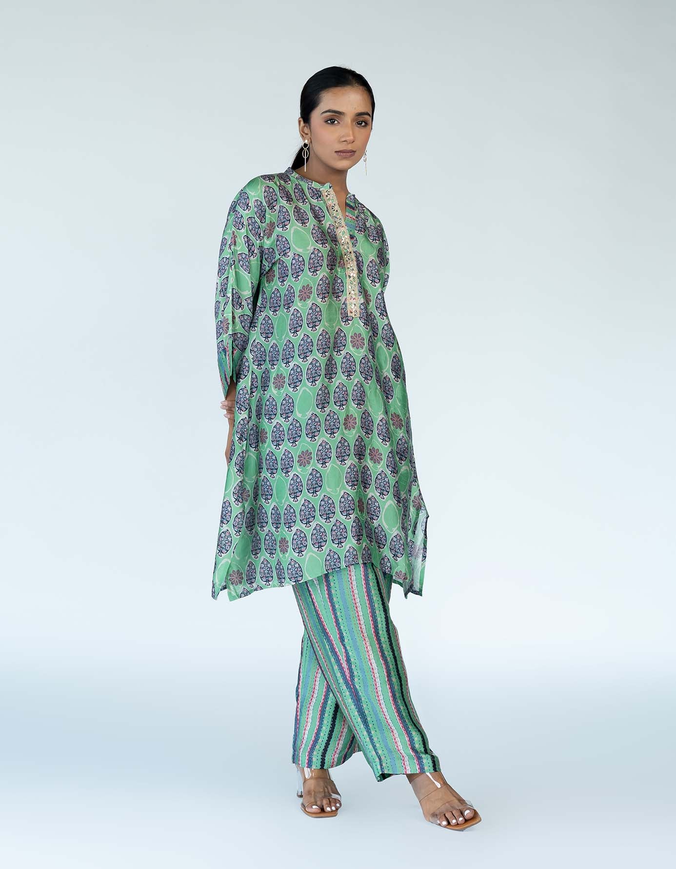 Green Coord Mughal Boota Set