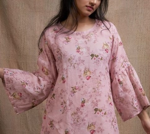 Pastel  Floral Print Dress .