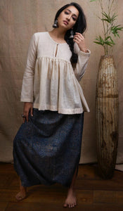 Jabhla Top And Cotton Ajrakh Fisherman Pants.