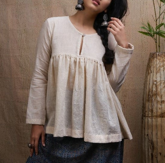 Jabhla Top And Cotton Ajrakh Fisherman Pants.
