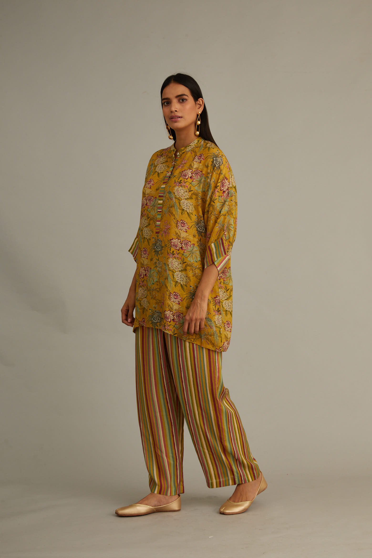 Mustard Yellow Floral  Printed Co-Ord set