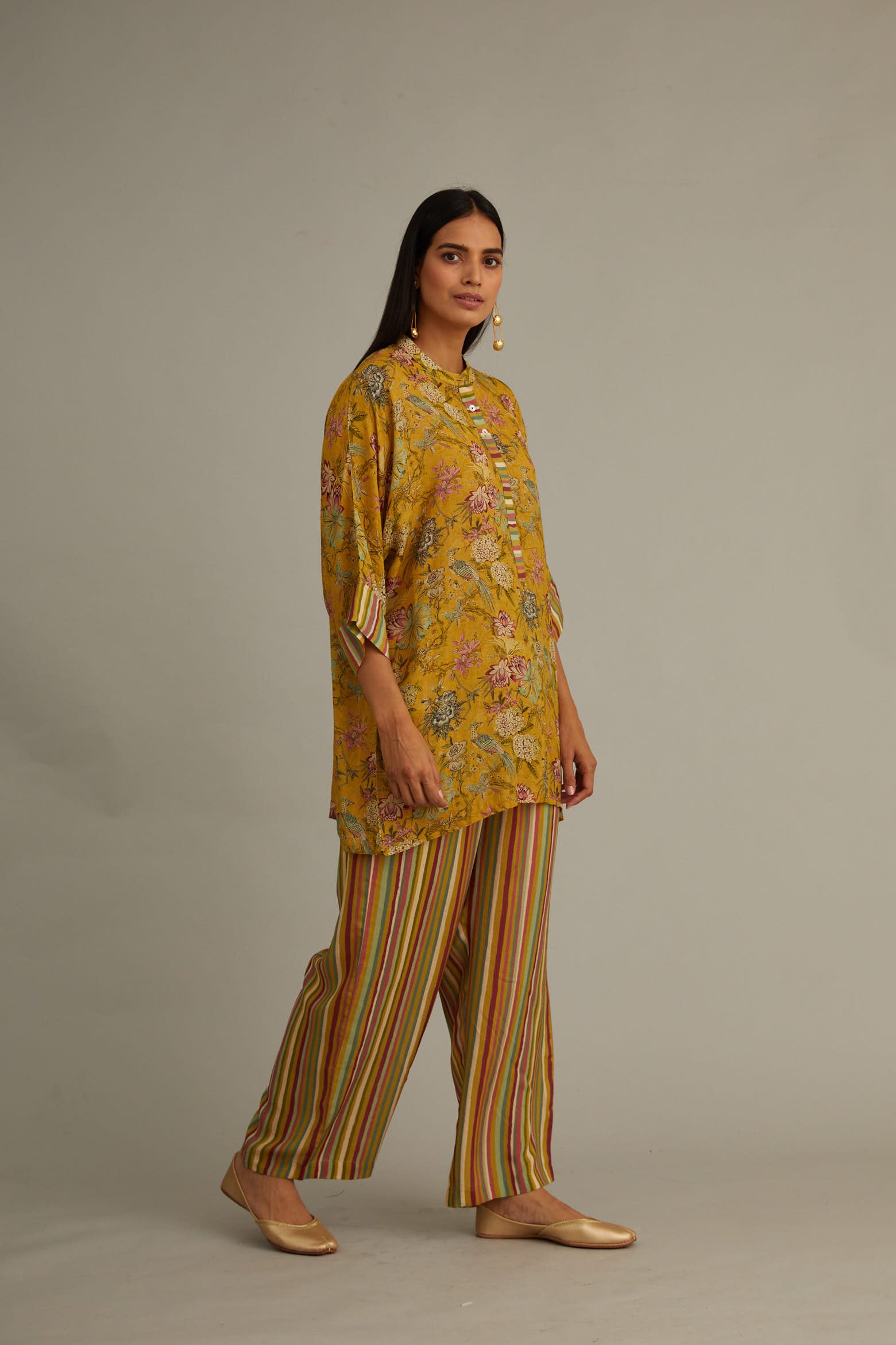 Mustard Yellow Floral  Printed Co-Ord set