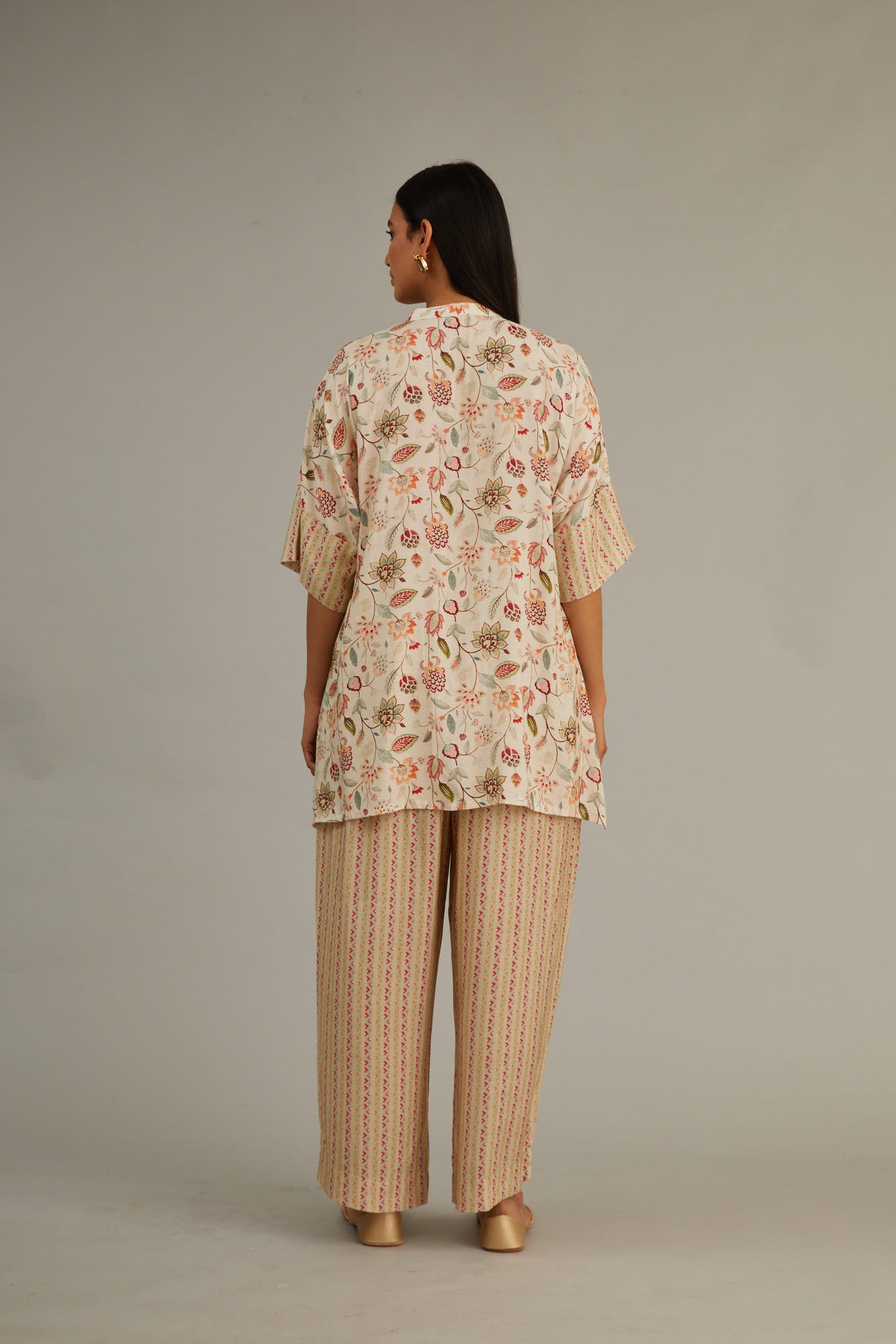 Beige Floral Printed Co-Ord Set