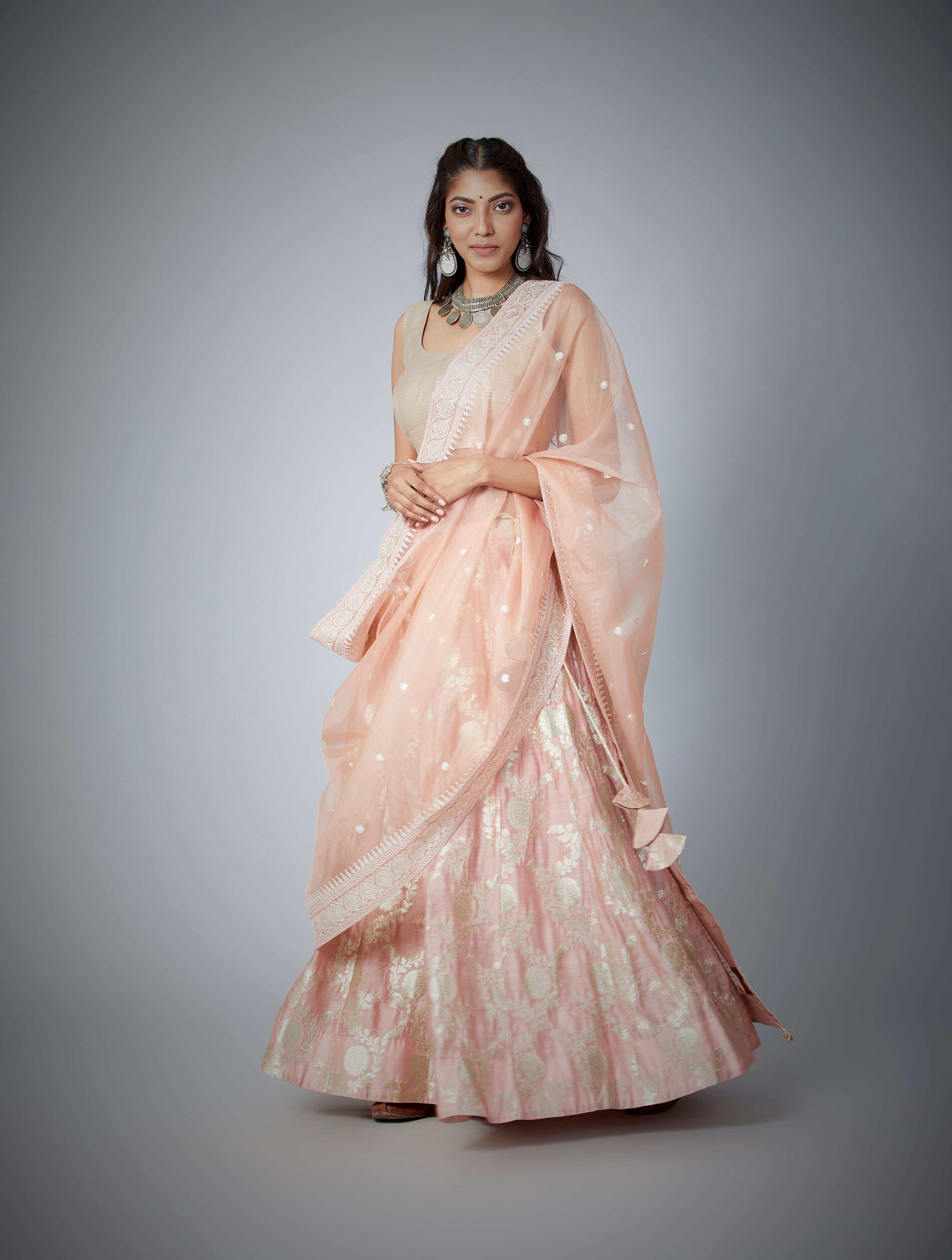 Festive Edit : Banarasi Brocade Lehenga With Sleeveless Choli And Embroidered Dupatta.