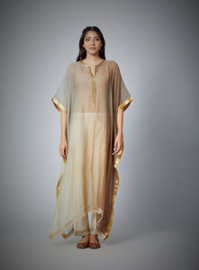 Limited Edition : Dark Ivory Ombre Handwoven Kaftan.