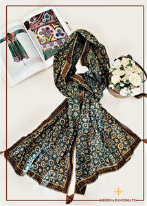 Limited Edition : Dark Indigo Mul Mul Ajrakh Stole