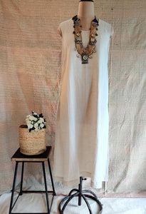 Linens Checks Cape With Solid Slip Dress.