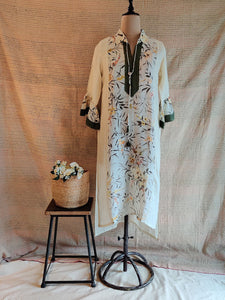 Floral Linen Printed Kurta