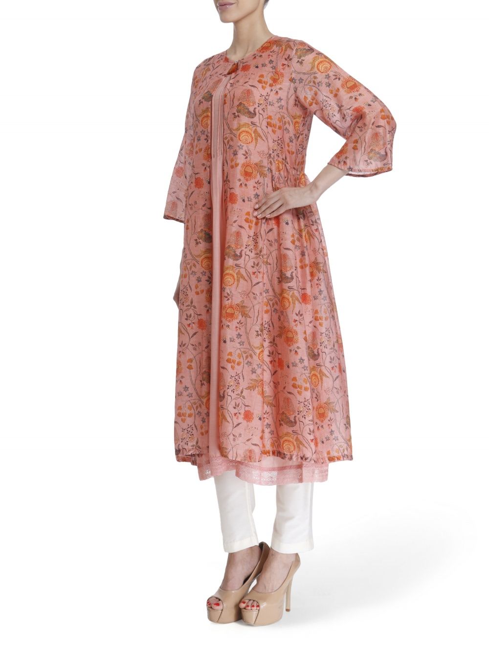 Limited Edition : Chintz Dress With Inner Pleated Silk Slip