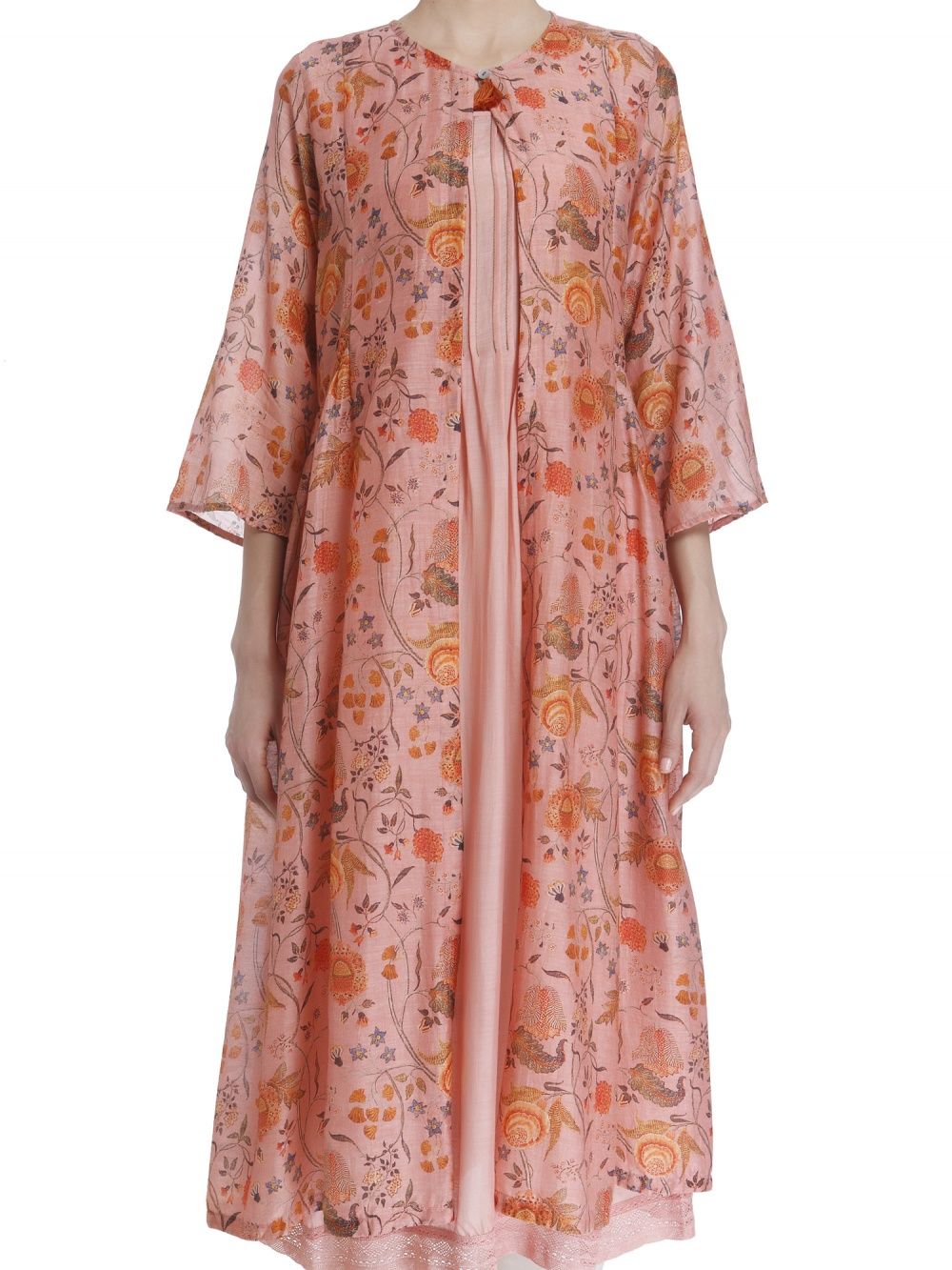 Limited Edition : Chintz Dress With Inner Pleated Silk Slip